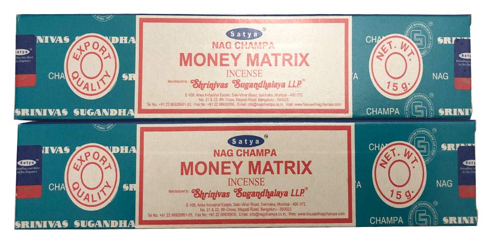 Satya Nag Champa - Money Matrix Incense Sticks - Pack of 2 (15 Gram Each)