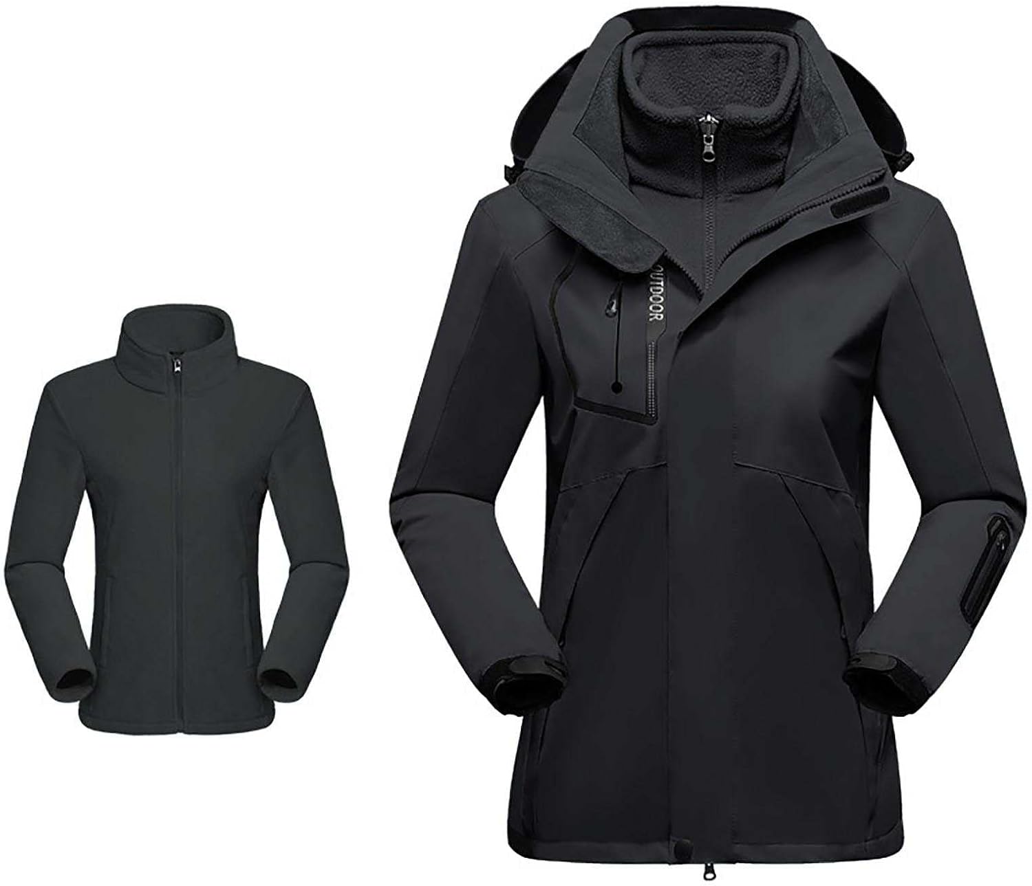 waterproof jacket with removable fleece lining