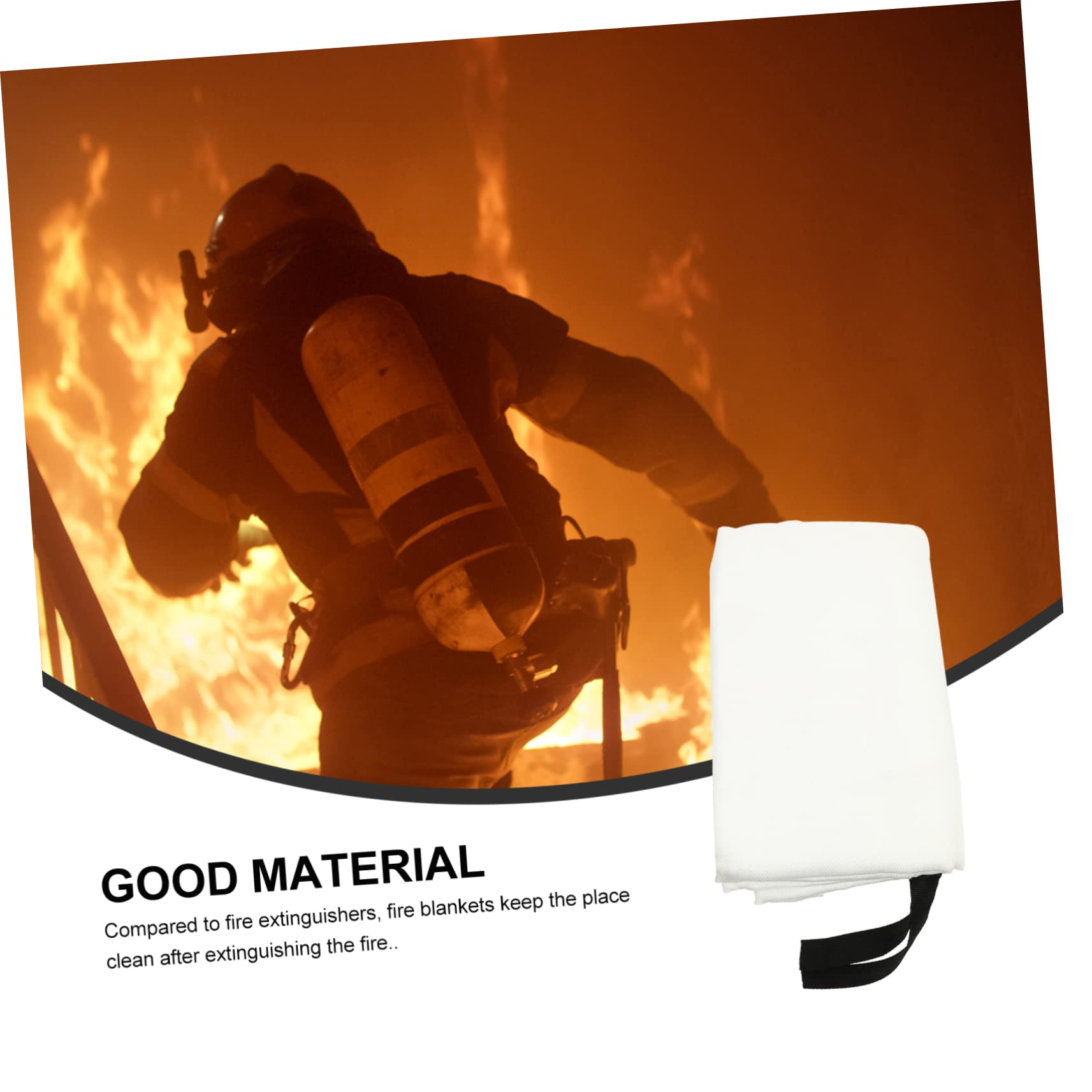 HEMOTON Manta Ignífuga De Fibra De Vidrio 1,8m x 1,8m Resistente a Altas Temperaturas Correa Reforzada Seguridad para Cocina Camping Protección Térmica De Emergencia