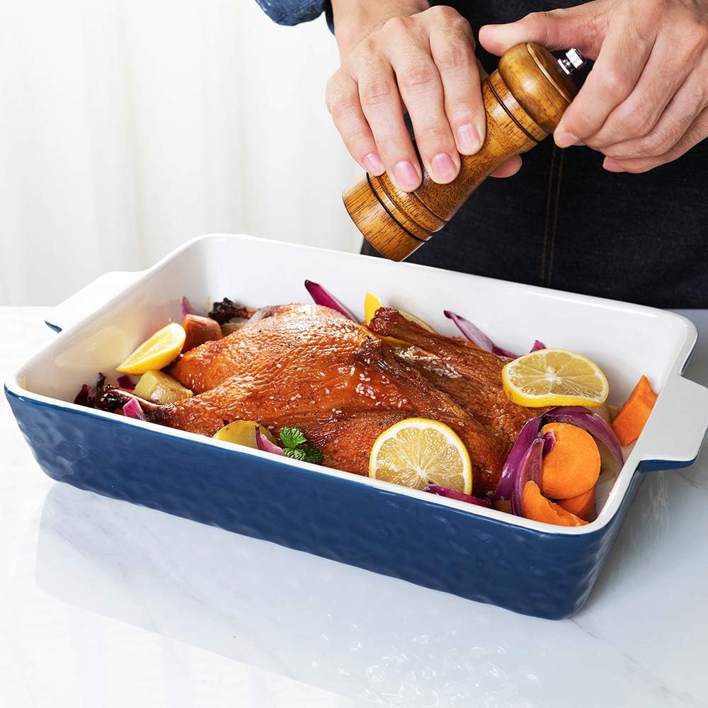 Casserole Dishes for Oven Lasagna Pan Deep Baking Pan - 2PCS of 9x13 Baking Dishes