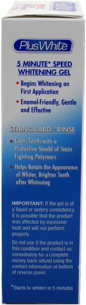 Plus White 5 Minute Speed Whitening System – Fast & Effective Teeth Whitening Gel & Professional Dental Tray & Dental Whitening Rinse - 2 Pack