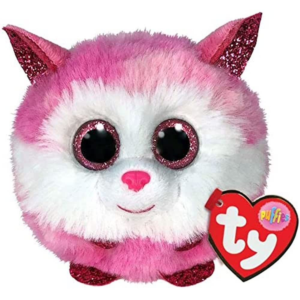 TY 2007542 Princess Pink Husky Puffies Plush Animal, Multicolor