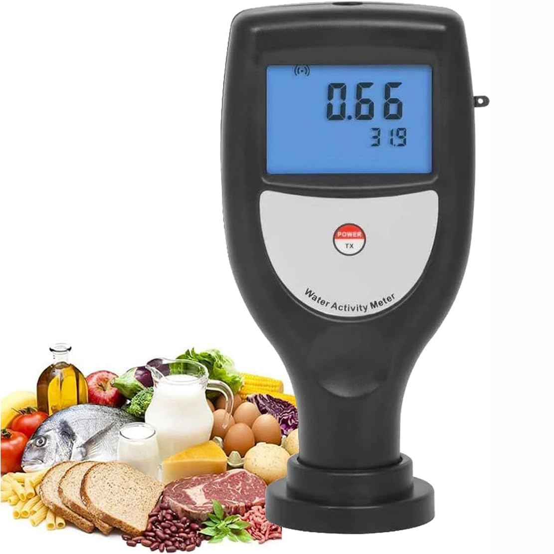 Medidor de actividad de agua para pruebas de alimentos, probador inteligente para cecina, frutas secas, granos y verduras con pantalla LED y conectividad USB