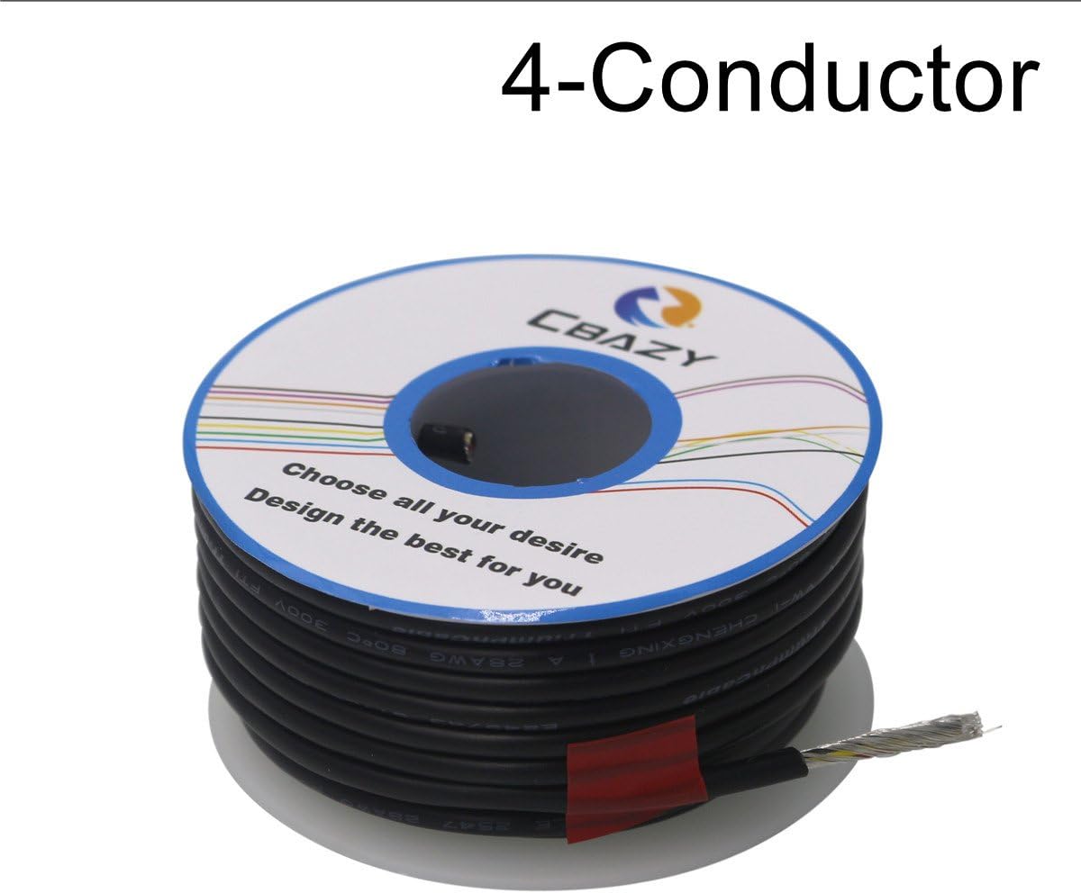 New Product CBAZY™ 2547 24 AWG Control Cable Copper Wire Shielded Audio Cable Headphone Cable Signal Line 4-core 6 Meter Grey