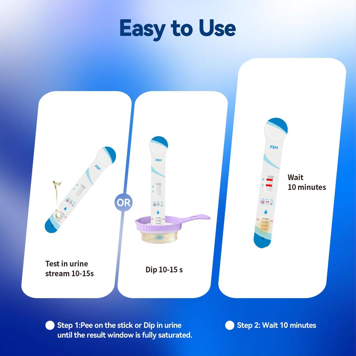 FSH Hormone Test Strips, Disposable Paper‑Based At‑Home Hormone Monitoring & Tracking Strips for Women 5‑Count Menopause Test kit at Home