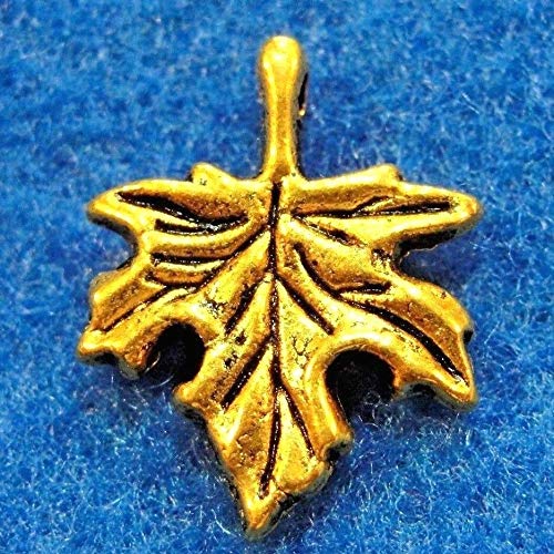 20Pcs. Tibetan Antique Gold Maple Tree Leaf Charms Pendants Earring Drops L05 from D&J