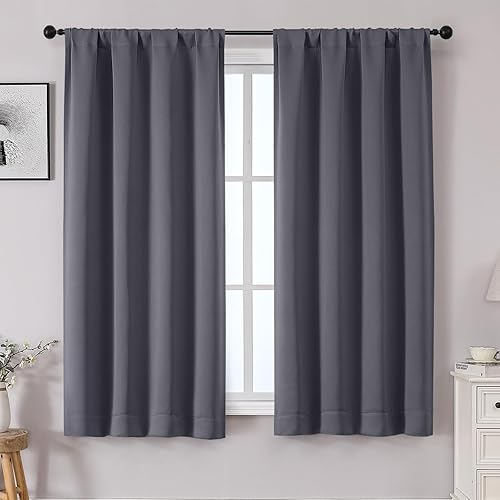 Miniatura 147 de OWENIE Sally Ever Green Cortinas Opacas para Dormitorio Sala de Estar 63 Pulgadas de Largo Juego de 2 Paneles, Aislamiento Térmico Ahorro de Energía