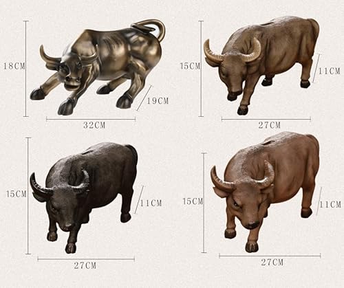 Miniatura 7 de Regalo creativo búfalo estatua de toro hucha dinero moneda centavo coleccionable caja de ahorro escultura de vaca