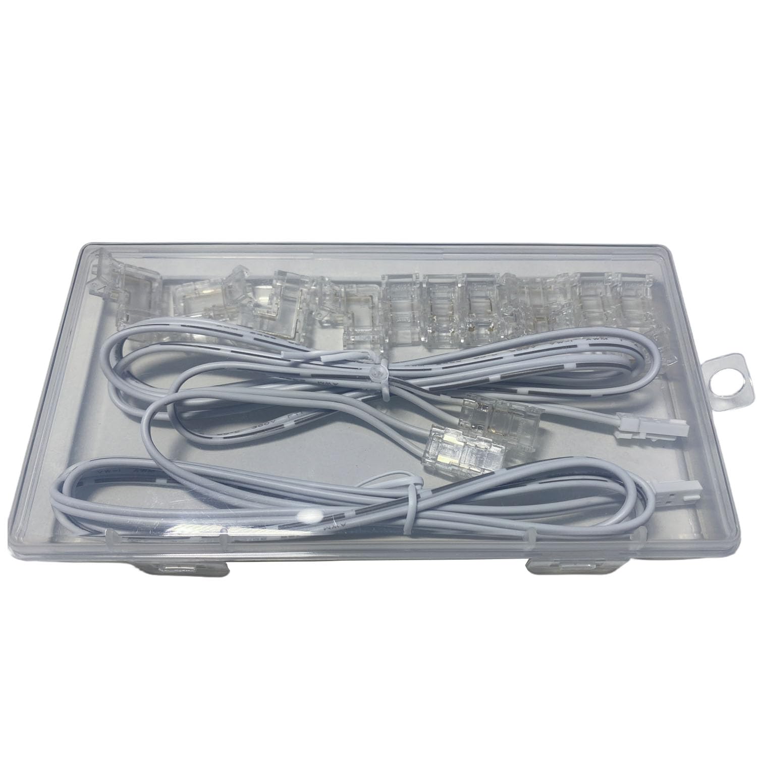 2Pin 8mm LED COB Connector with Extension Wire Terminal 1m Port Male Female Line,Gapless Solderless Quick Connect Strip to Wire/Strip for COB Single Color 12V 24V LED Strip (Du-wire kit 8mm)