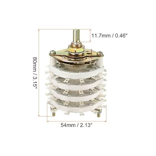 Miniatura 2 de Rebower Interruptor giratorio de banda 4P11T 4 polos 11 posiciones, seleccionable 4 cubiertas para radio, TV, unidad de control de máquina
