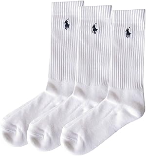 [POLO RALPH LAUREN] [ポロ ラルフローレン] レディース クルー ソックス カジュアル 3足セット 女性用靴下 7310PK WHITE(100) 23.0-26.5cm [並行輸入品]