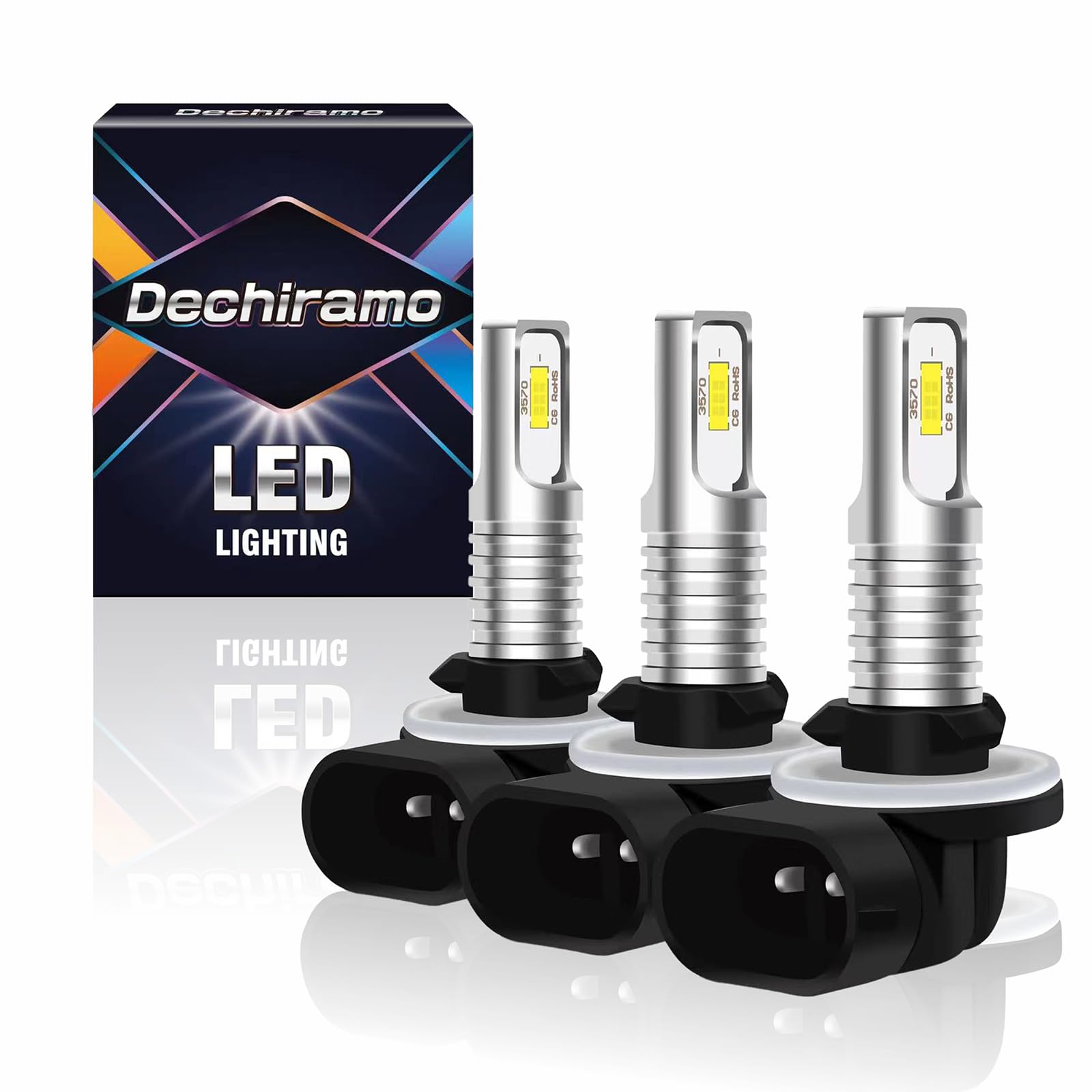 Dechiramo Compatible for Polaris Sportsman 450 550 570 700 800 850 High low beam,881 886 894 Fog Light Bulbs,Compatible for Polaris Sportsman ATV UTV Accessories Lamps,80W 6000K White light,3-Pack