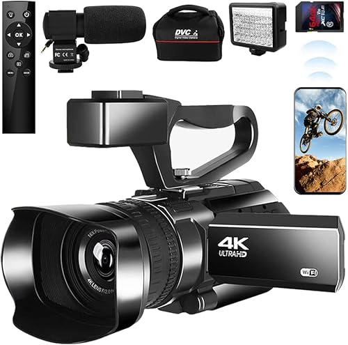 MISIOU videocámara de video, enfoque automático 4K 48MP 60FPS 3.0 "Pantalla táctil Vlogging Cámara para YouTube 30X Zoom Cámara digital con
