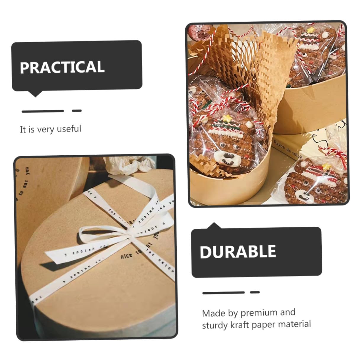 iplusmile 2pezzi Scatola Kraft Multi-funzione Per Torte e Dolci Scatola Compatta Per Biscotti e Regali Resistente e Pratica Per Feste e Confezionamento