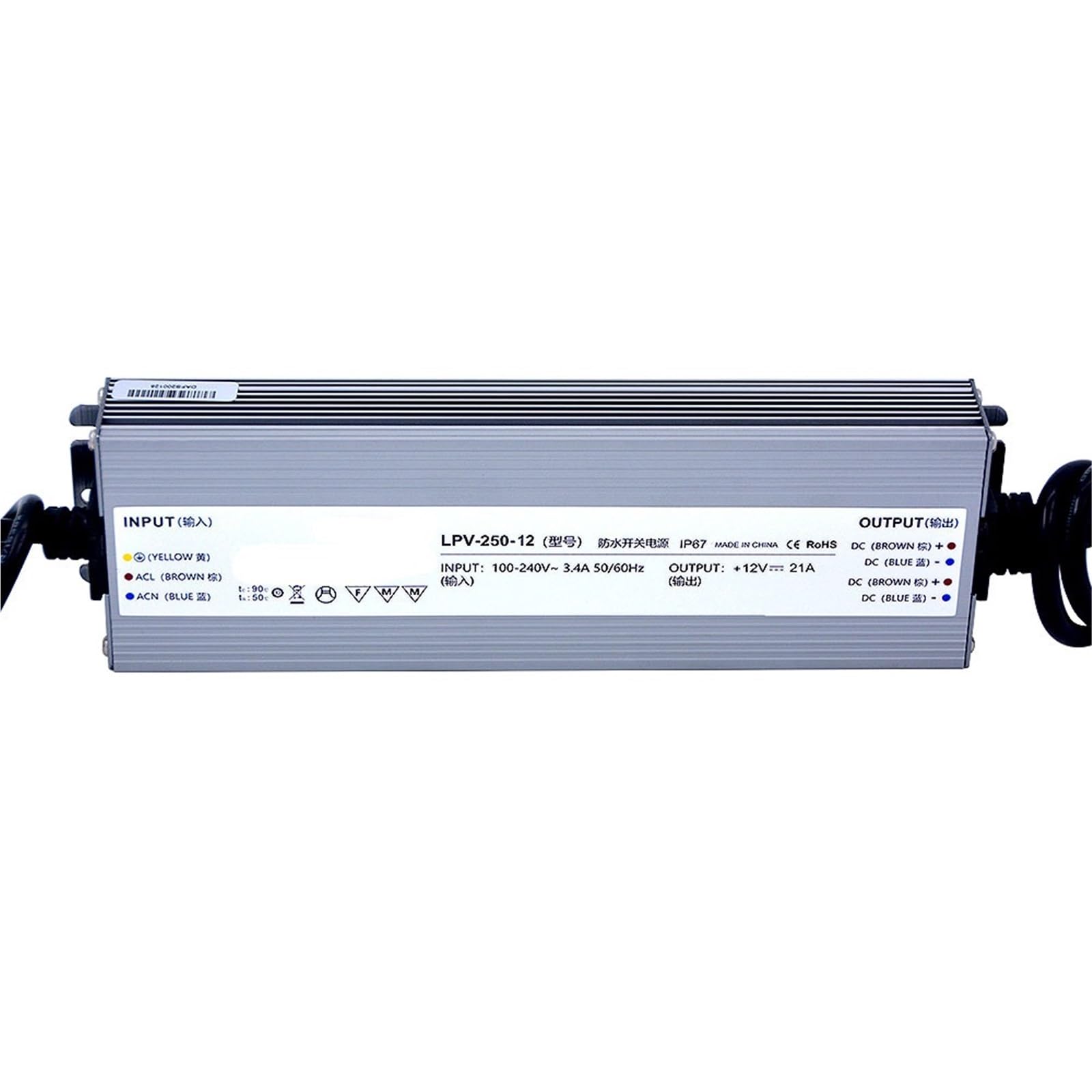 FCARUMIQP LPV-250-12 250W 12V 20.8A IP67 Switching Power Supply 1Pcs