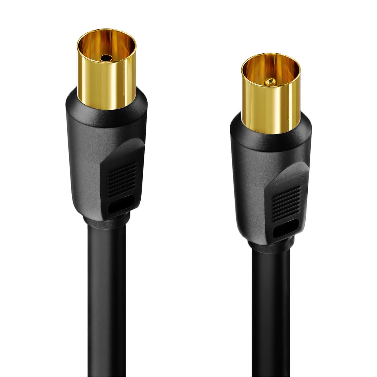 deleyCON 10m Cavo Antenna TV Coassiale HDTV Schermatura Quadrupla 2x Nuclei in Ferrite Filtri Corrente DVB-T DVB-T2 Radio DAB - Nero