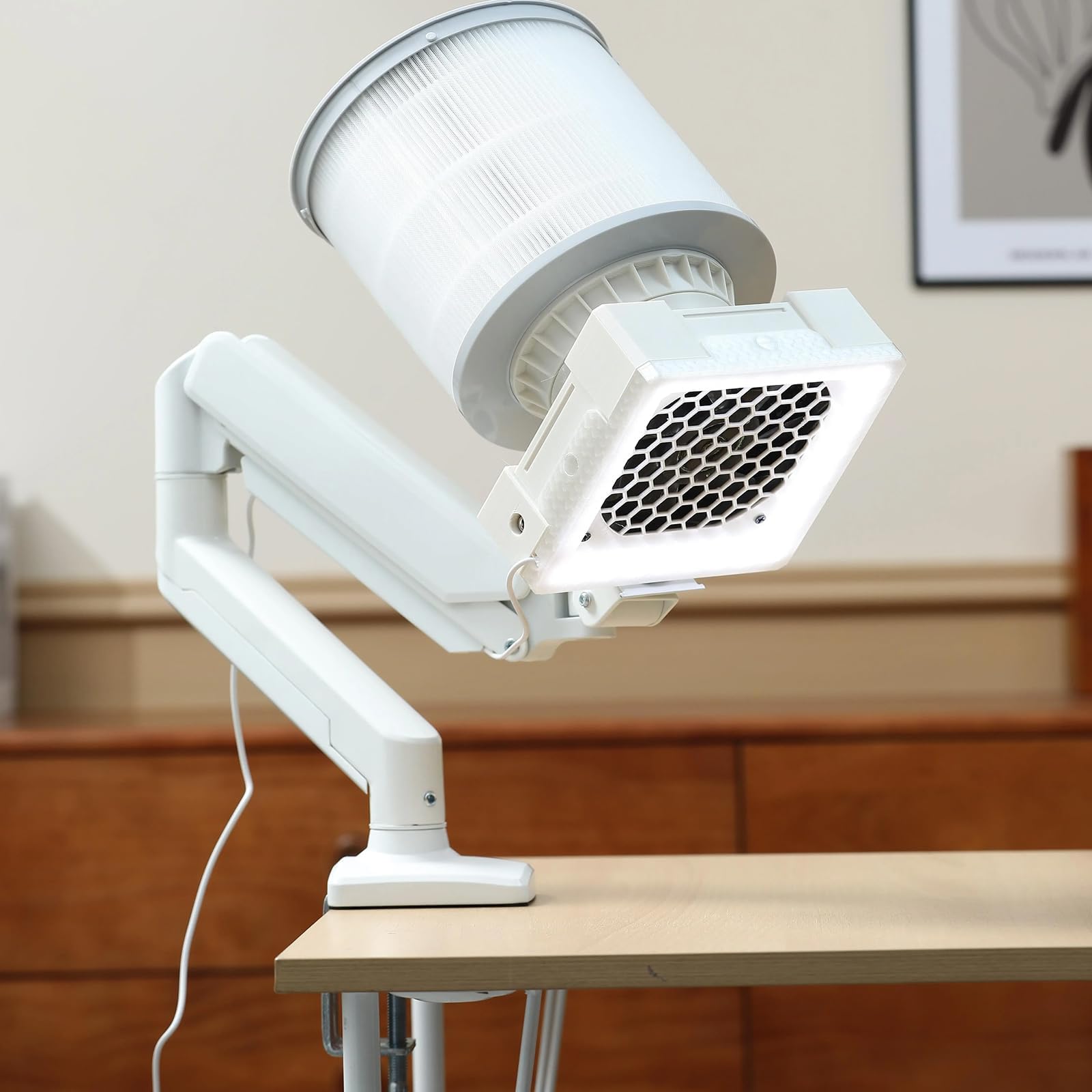 Colector de polvo de uñas, sistema de vacío profesional con filtro reutilizable, luz LED, soporte universal para uso doméstico en salón, extracción eficiente de polvo