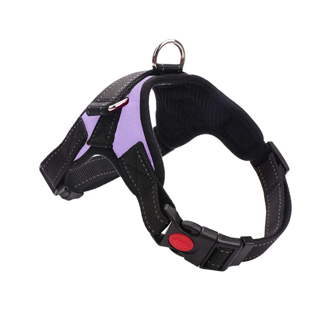 Dog Harness Anti Pull Nylon No Pull Chest Harness Adjustable Pet Car Harness Chest Strap for Small Medium Large Dogs Reflective Running Harness (purple, S)