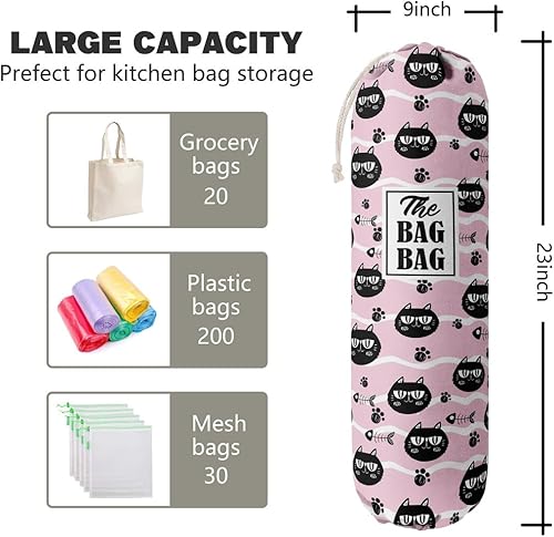 Miniatura 2 de Organizador de bolsas de comestibles para bolsas de compras, bolsas de plástico de montaje en pared, dispensadores de contenedores de