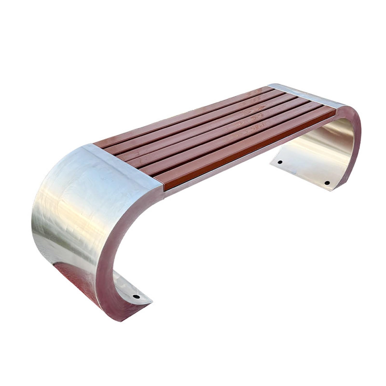 Banc Jardin Extérieur 2-3 Places - Acier Inoxydable - 150 Cm - Avec Dossier - Résistant Intempéries