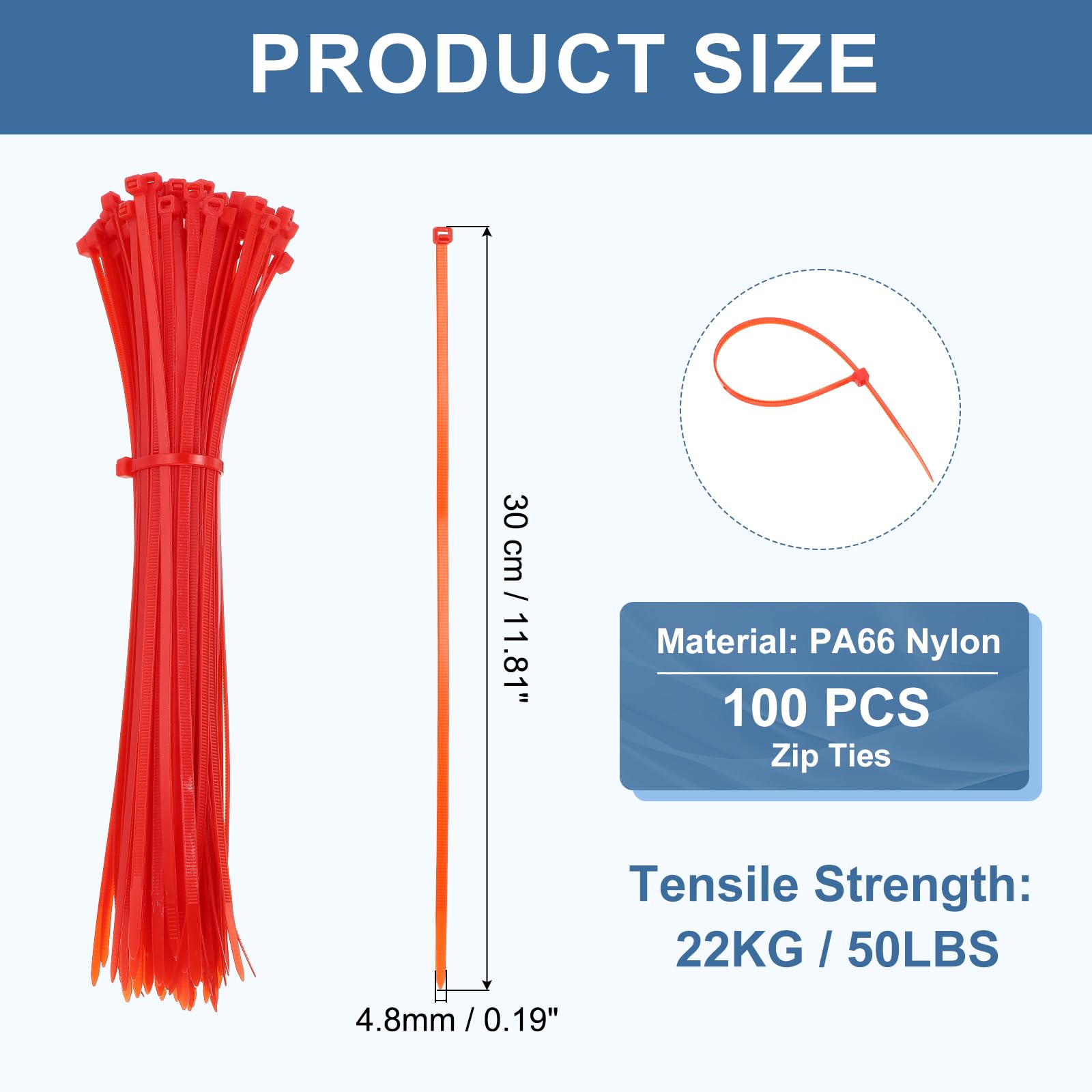 PATIKIL Cable Zip Ties 12 Inch - Image 2