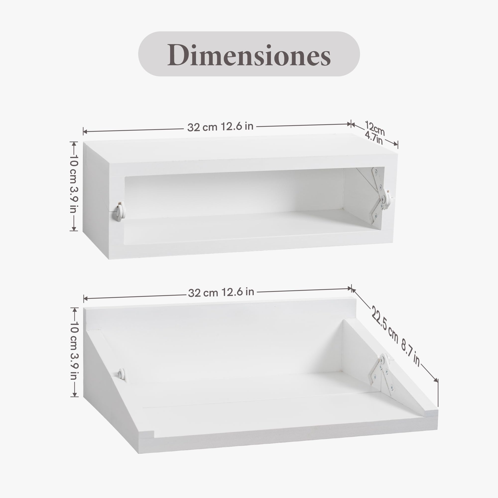 SUMGAR Mesilla de Noche con Estante Blanco - Mesita de Noche Plegable para Cama y Litera - Cajón para Dormitorio y Sala de Estar - Mini Colgante de Pared para Sostenedor de la Bebida,32x12x10cm