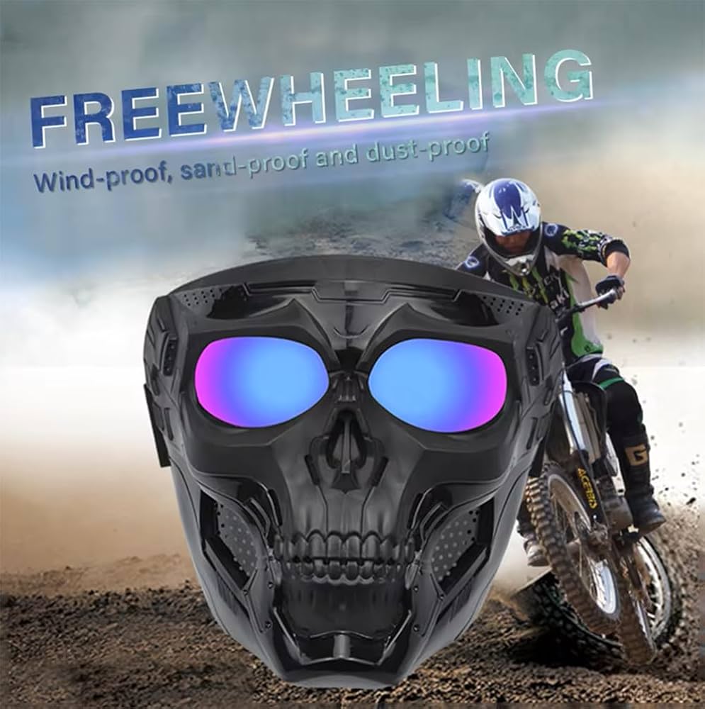 RuRoc スカルデザイン ヘルメット ゴーグル付き RuRoc スカルデザイン ヘルメット ゴーグル付き