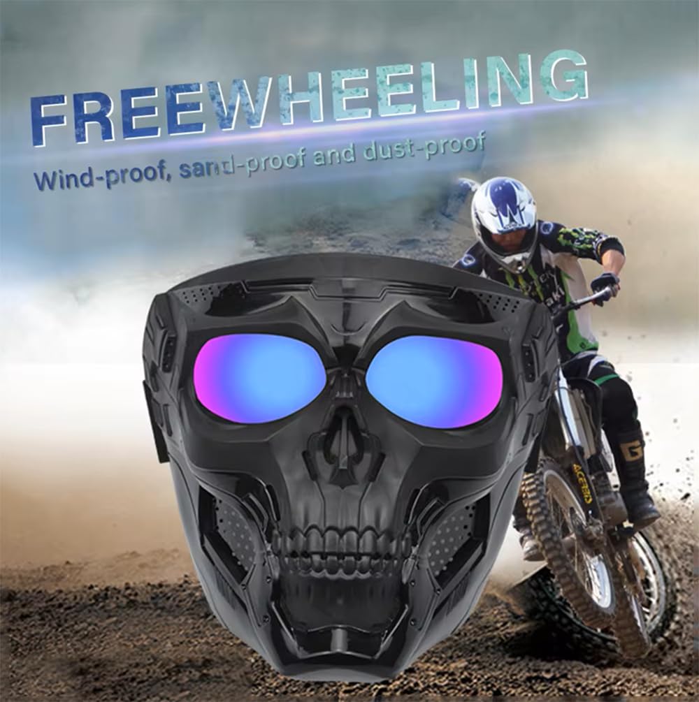 RuRoc スカルデザイン ヘルメット ゴーグル付き RuRoc スカルデザイン ヘルメット ゴーグル付き