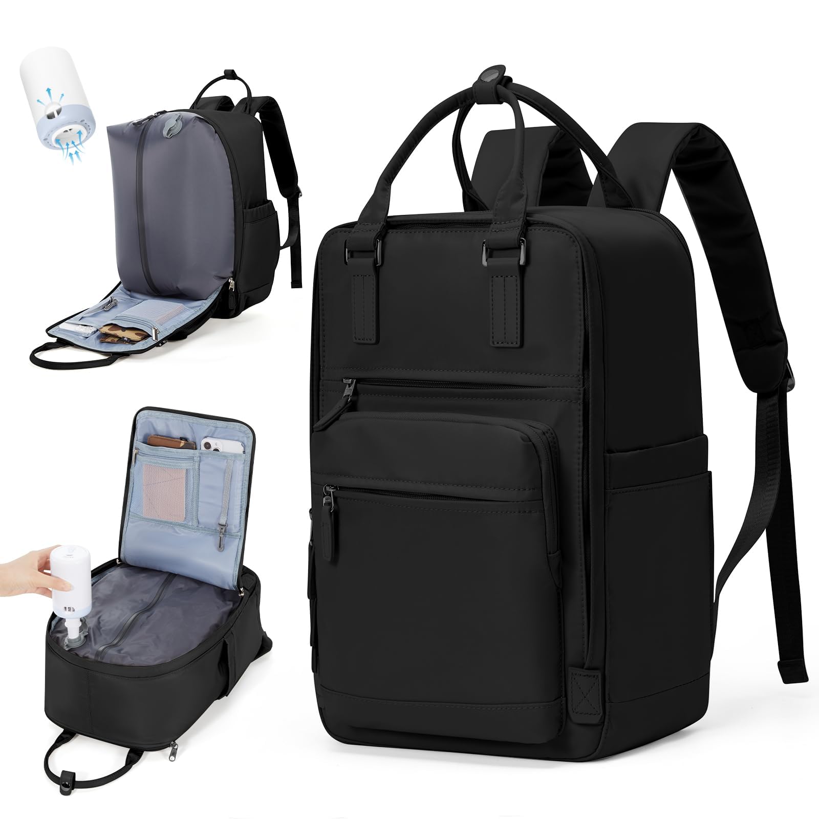 SZLX Zaino Ryanair 40x20x25 Donna Zaino da Viaggio 40x30x20 Sottovuoto con pompa Bagaglio a Mano Sottovuoto Uomo Borse da Cabina 45x36x20 Easyjet con scomparto per scarpe per Laptop da 14 Pollici