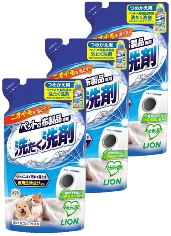 ライオン ペットの布製品専用 洗たく洗剤 つめかえ用 ペット用 320g 【×3個】