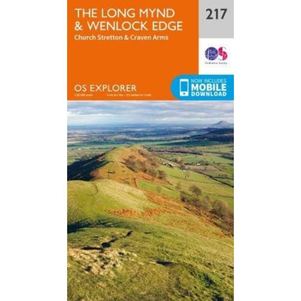 The Long Mynd & Wenlock Edge Map | Church Stretton & Craven Arms | Ordnance Survey | OS Explorer Map 217 | England | Walks | Hiking | Maps | Adventure