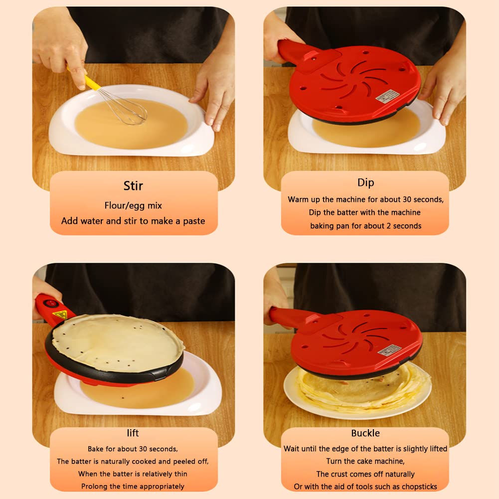 Pequeño panqueque automático, creador eléctrico creador de panqueques Antiadherente, Adecuado para panqueques, panqueques, Tortillas, Regalos de Las señoras