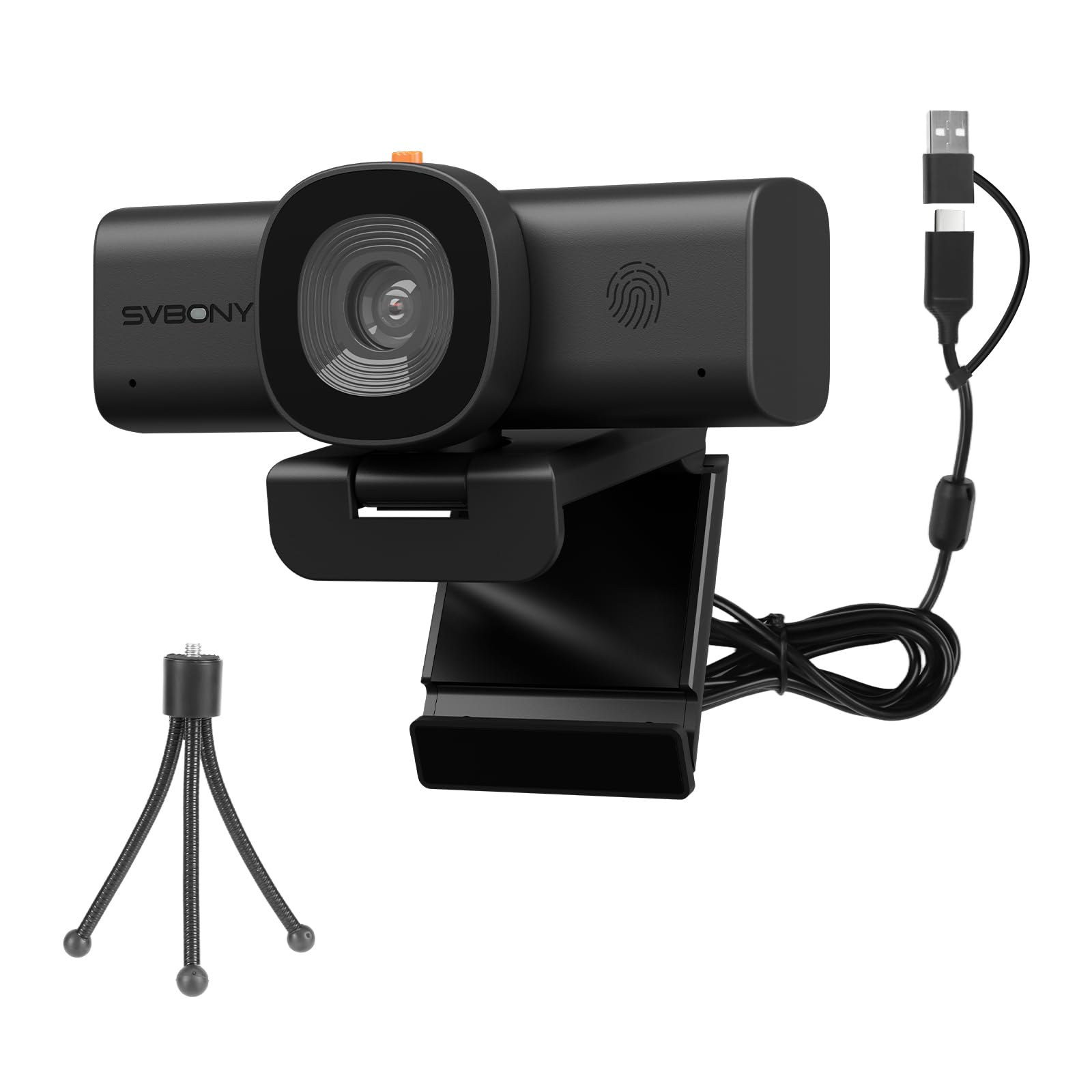 SVBONY SVN W1 - Cámara web 2K/30fps para PC, cámara web HD para laptop, reducción de ruido digital 3D, adaptación de poca luz, micrófonos duales con cancelación de ruido AI, para zoom, sesiones y