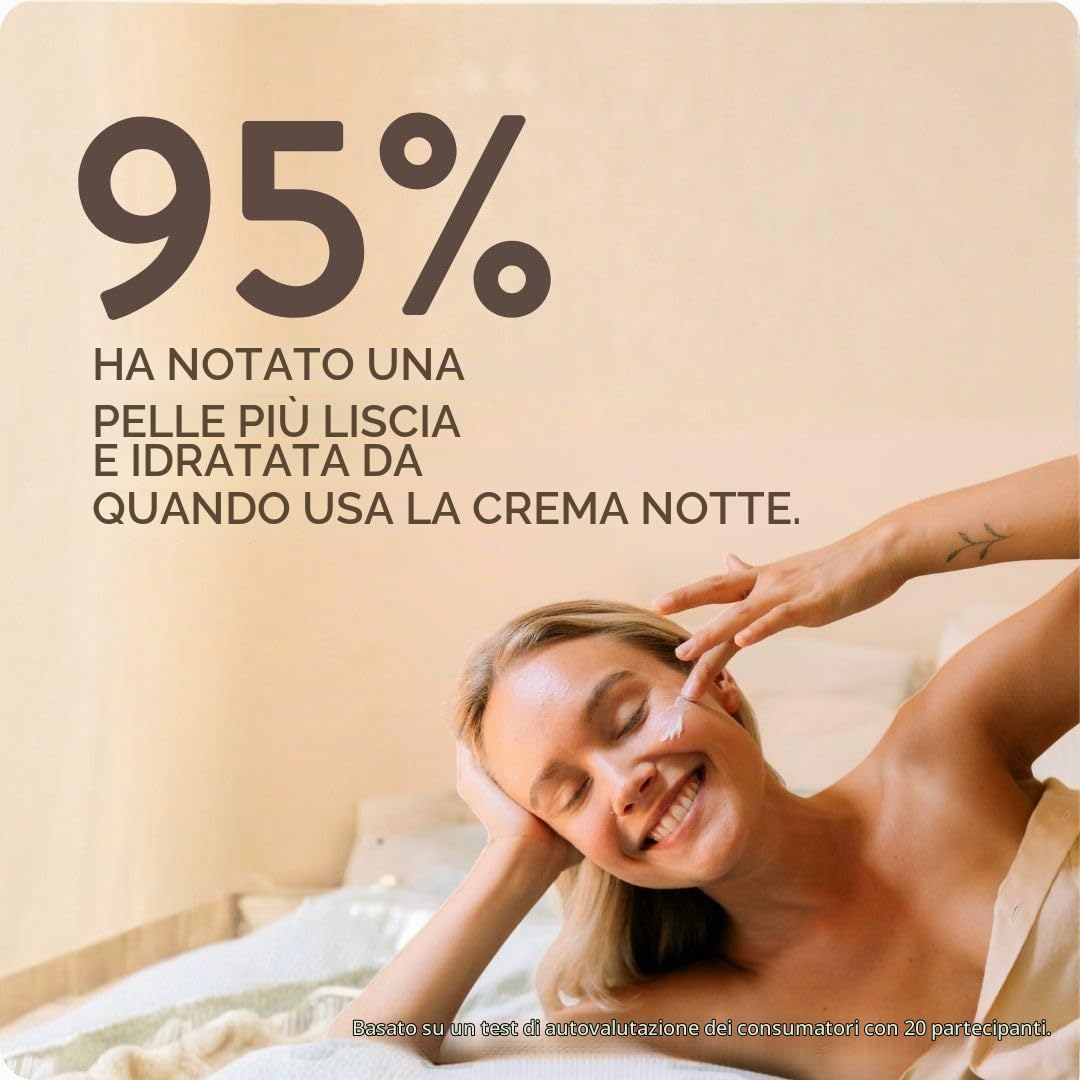 Suntribe Crema da notte biologica con acido ialuronico, retinolo e niacinamide, 50 ml, effetto anti-invecchiamento, 100% naturale, idratante, con olio di argan e aloe vera, non grassa, senza profumi,