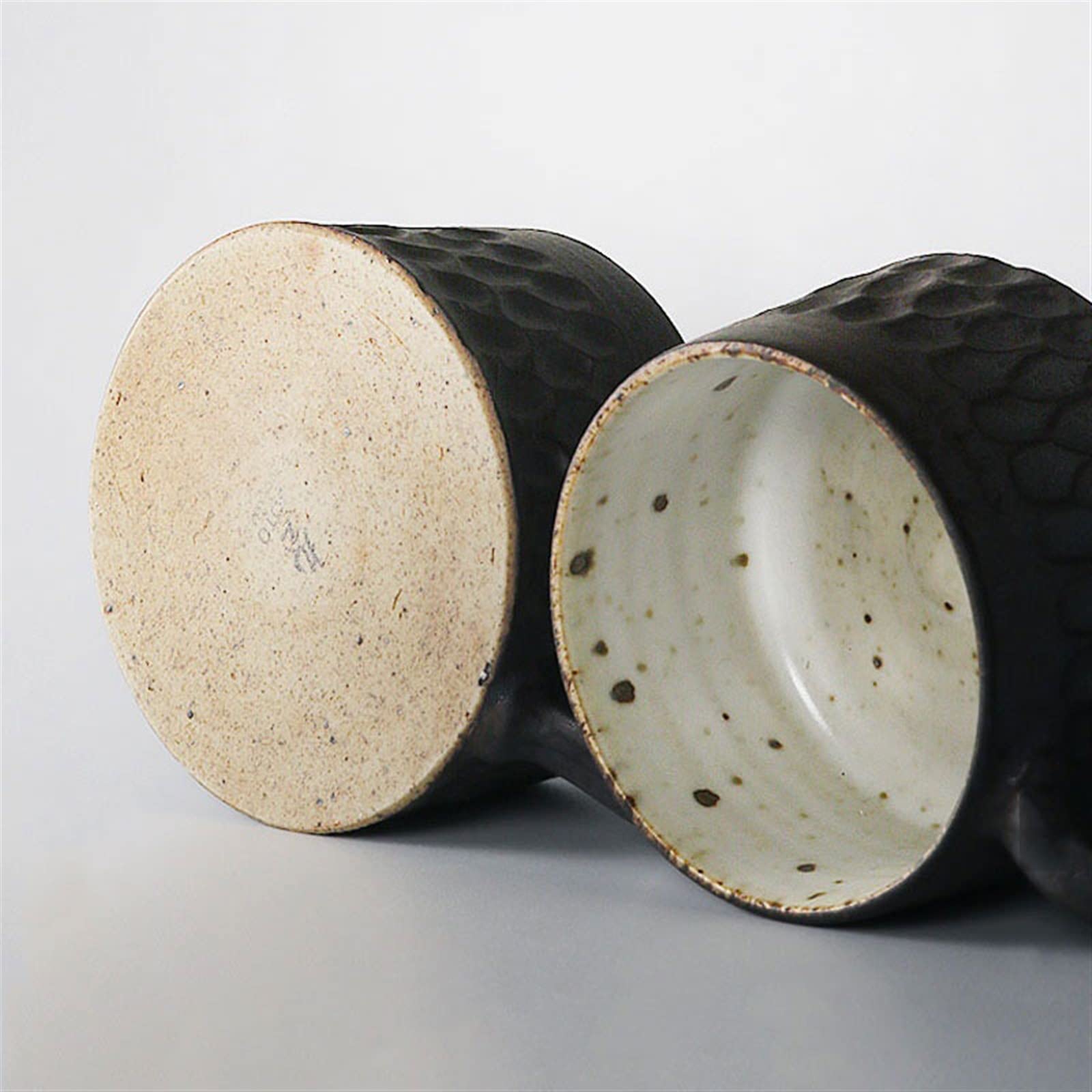 Ceramiczny kubek do kawy w stylu Vintage zestaw filiżanek i spodków do kawy ręcznie robiona szorstka ceramika kubek na wodę prosty ekspres do kawy kubek zestaw kubków do kawy