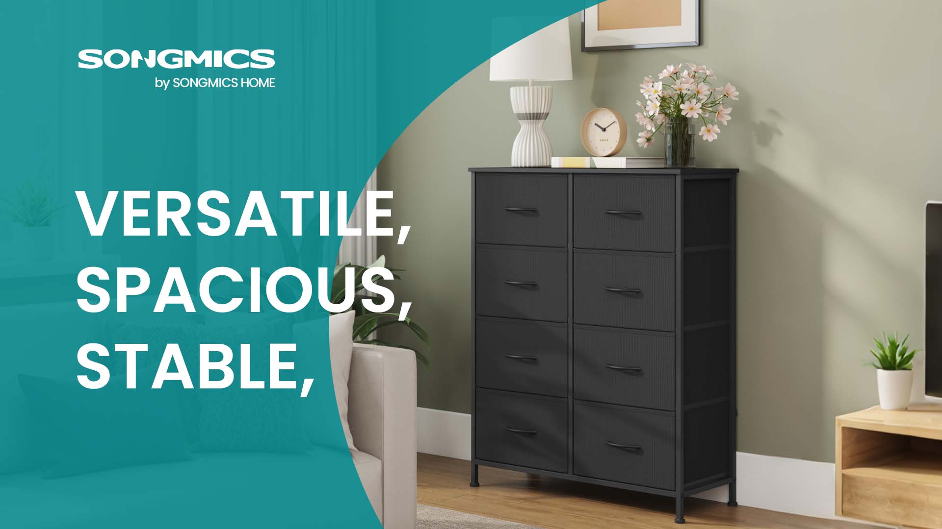 Amazon.com: SONGMICS Dresser for Bedroom, Chest of Drawers, TV