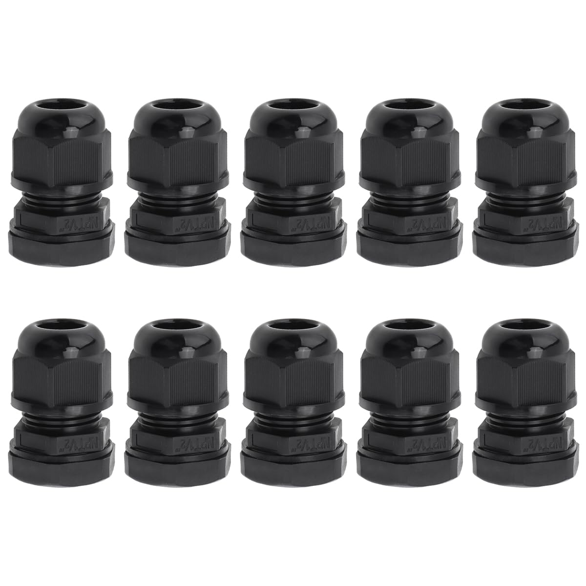 Uenhoy 10 Pcs 1/2" NPT Cable Glands Waterproof Nylon Cord Grip Cable - View #2