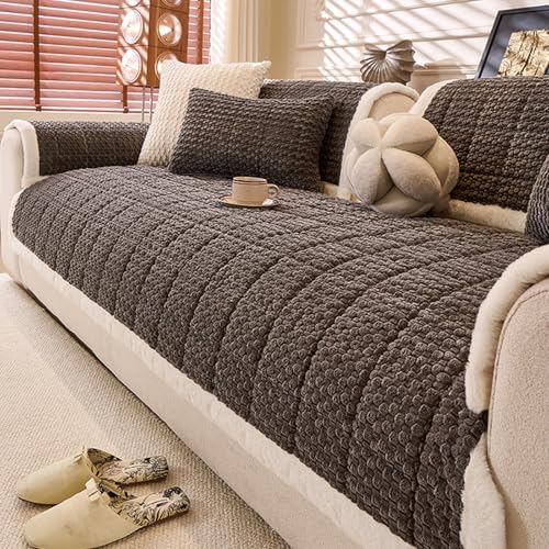 YFPZHZ Fundas De Sofá De Felpa Gruesa – Soft Fluffy Furniture Protector Cubre De Sofá 1 2 3 4 Plazas Manta De CojíN De EsillóN, Lavable, para Dormitorio Y Terraza(Pillowcase: 40x40cm,Black)