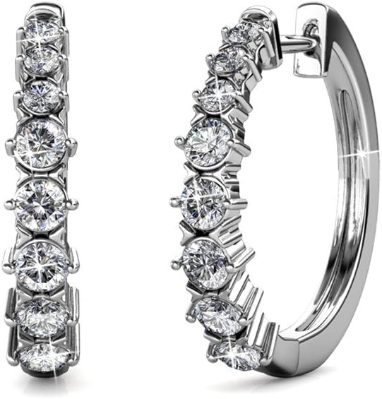 Cate Chloe Claire Gold Hoop Earrings with Crystals Jamaica Ubuy