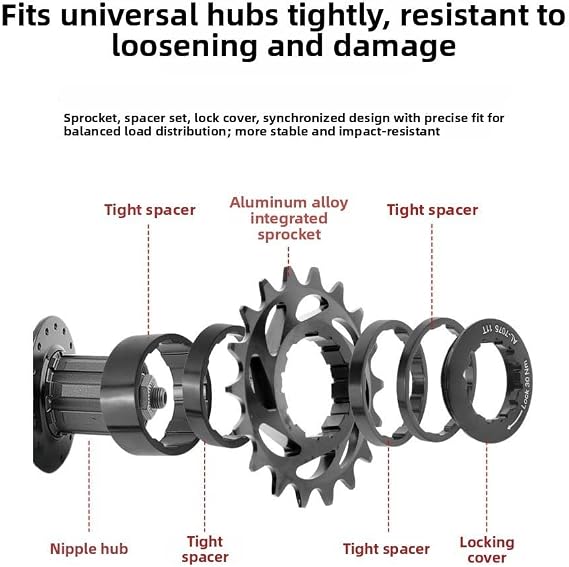 Single Speed Bike Freewheel Cog 16T 18T, CNC Aluminum Alloy Conversion Kit with Spacer and Lockring for MTB Fixed Gear Hub, Purple(Black-18T)