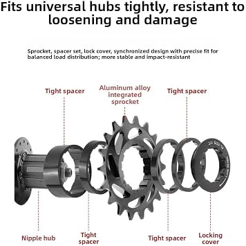 Single Speed Bike Freewheel Cog 16T 18T, CNC Aluminum Alloy Conversion Kit with Spacer and Lockring for MTB Fixed Gear Hub, Purple(Black-18T)