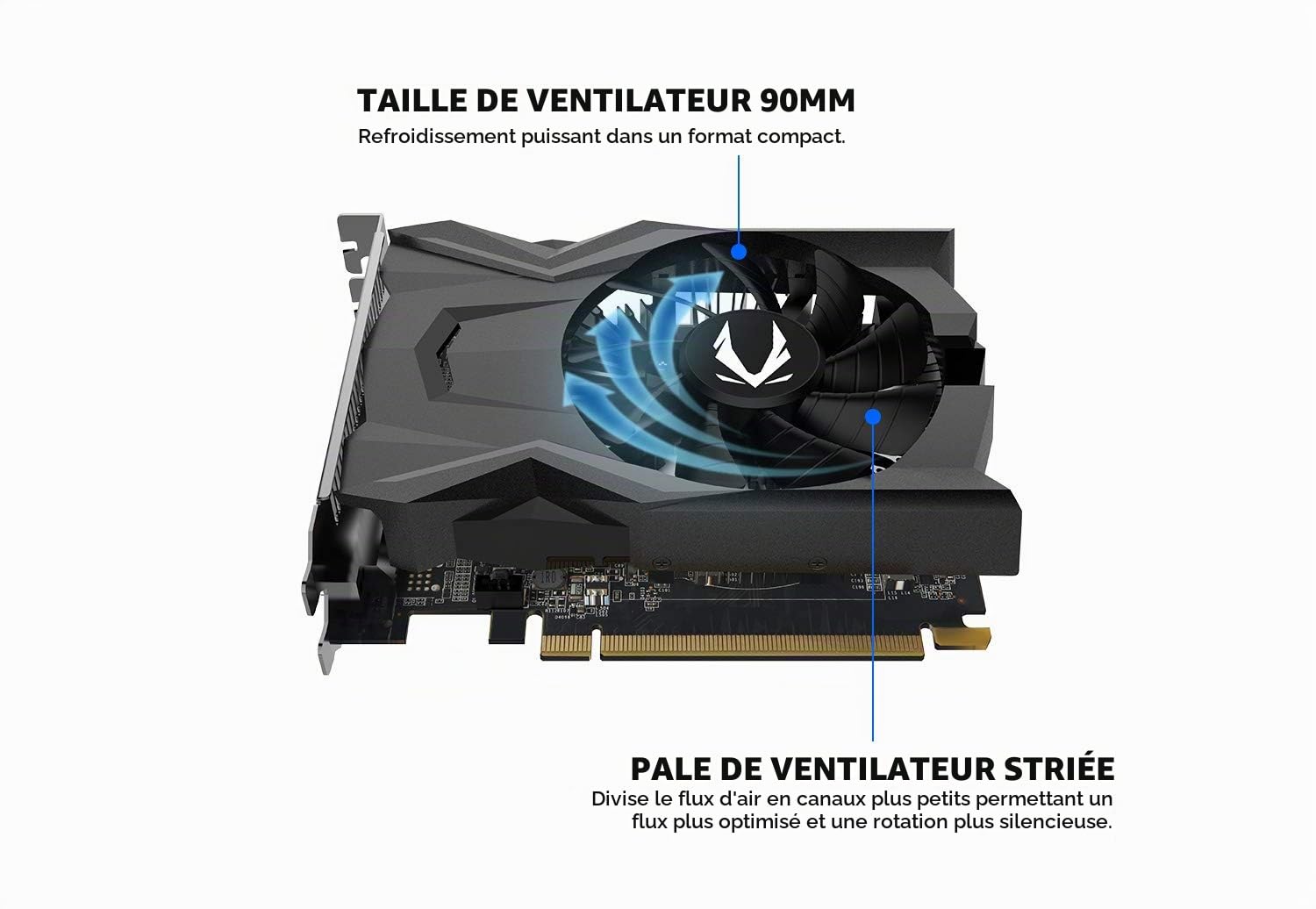 Zotac Carte Graphique Gaming GeForce GTX 1650 OC, 4096 MB GDDR5 896 Core, 1485 MHz GPU, 1695 MHz Boost Noir ZT-T16500F-10L