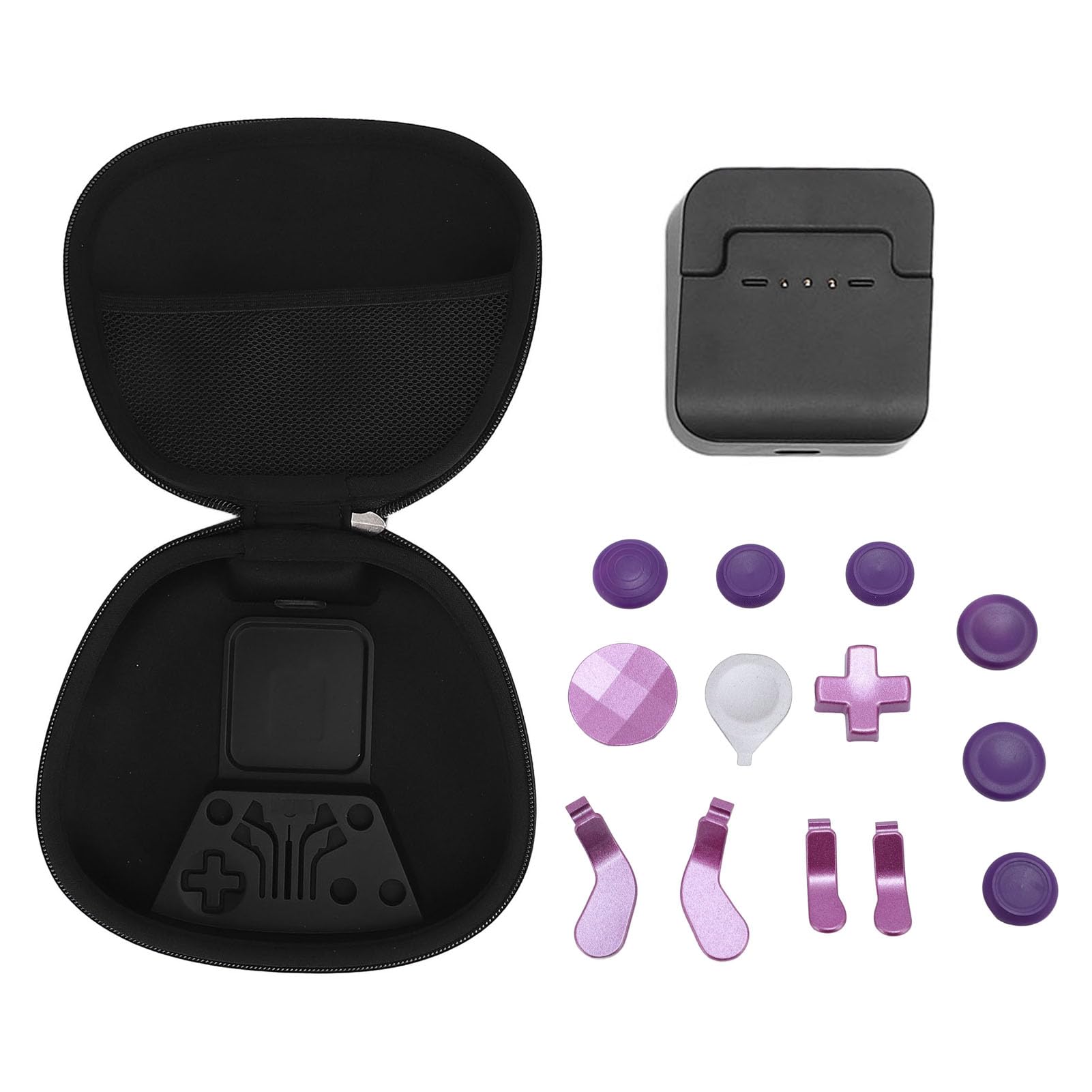 NutriEss Levette per joystick Kit componenti Levette in metallo in acciaio inossidabile D Pad Levette analogiche Strumento di regolazione Viola chiaro Parti di ricambio per controller