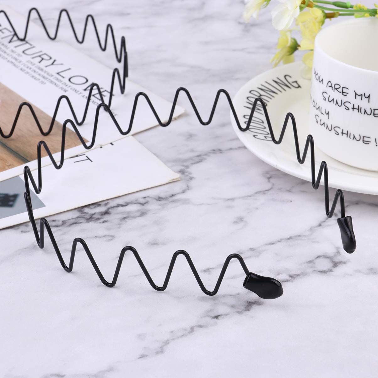 Mobestech 5pcs Slicked-back Hair Hoop Antiskid Outdoor Sports Headband for Men and Women Stretchy Headdress for Styling and Comfortable Hair Band Black