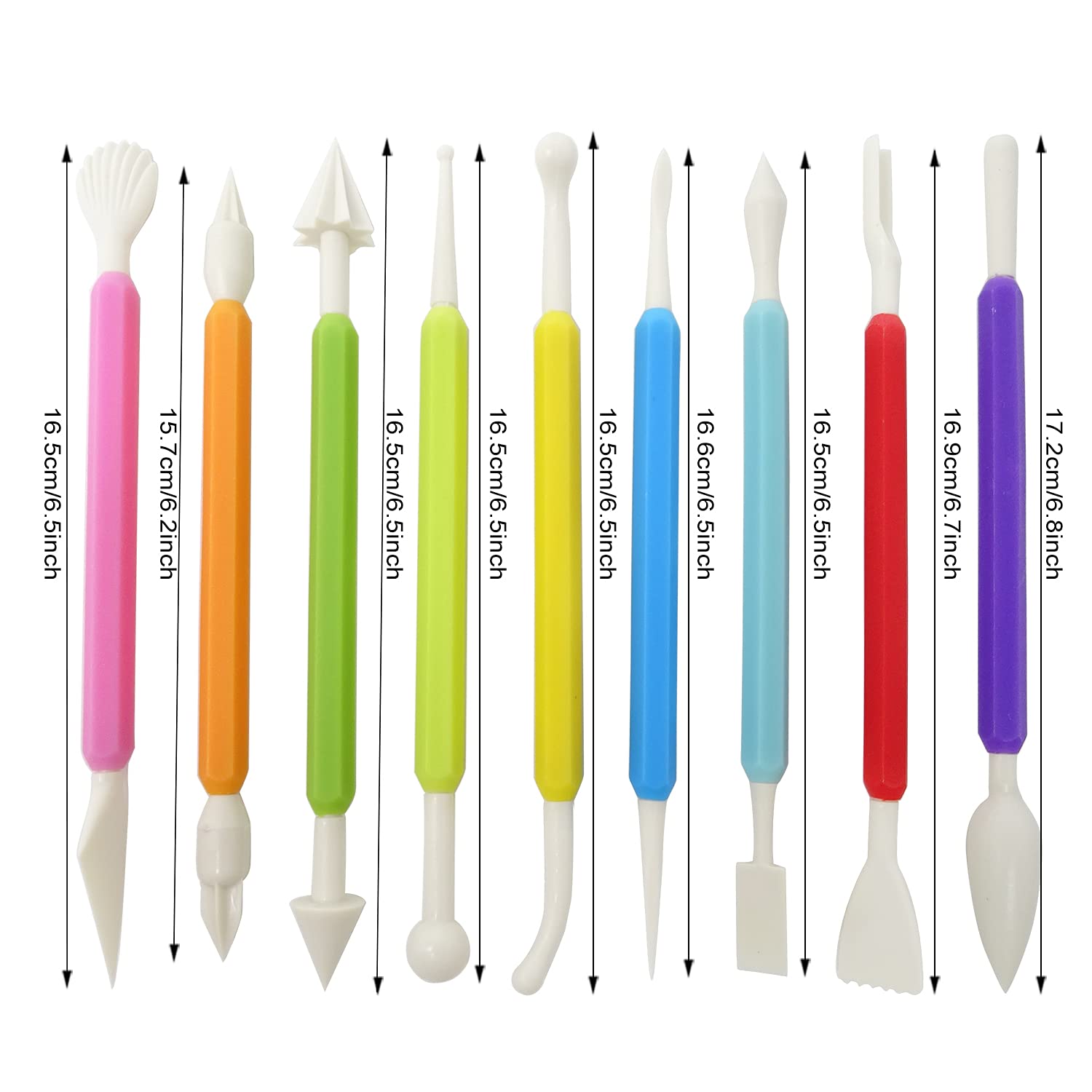 Honbay 9PCS Plastic Fondant Sculpture Pen Knife Tools Cake Decorating Hand Tools Pottery Sculpting Modeling Tools for Cake Flower Sculpture Pottery - Image 2