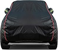 Vista 34 de Funda de Coche Transpirable de Nuevo Material, Funda Impermeable para Coche, Puertas con Candados y Cremalleras, Protección UV Impermeable