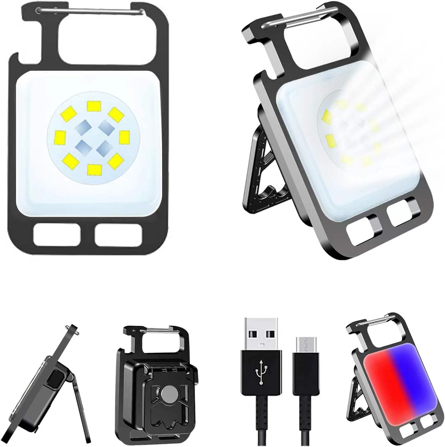 LED Mini COB Flashlights 1000 High Lumens Bright Light Keychain Flashlight Portable USB Rechargeable Light 3 Light Modes with COB Light red &Blue,Bottle Opener (B0DF7L7WGX) Amazon Price History, Amazon Price Tracker