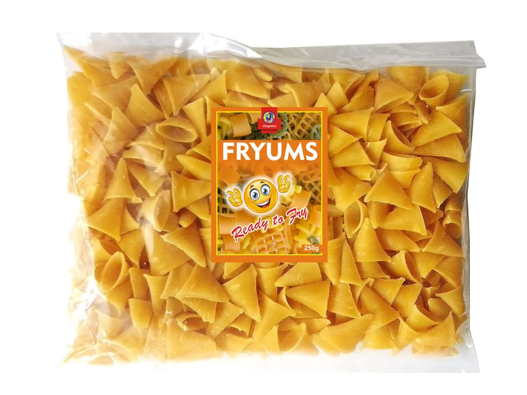 J Organics Masala Flavor Ready-To-Fry Vegan Air Fry Snack Fingers-Crunchy, Tasty Fries In Fun Shapes, Shape May Vary-,250 Grams