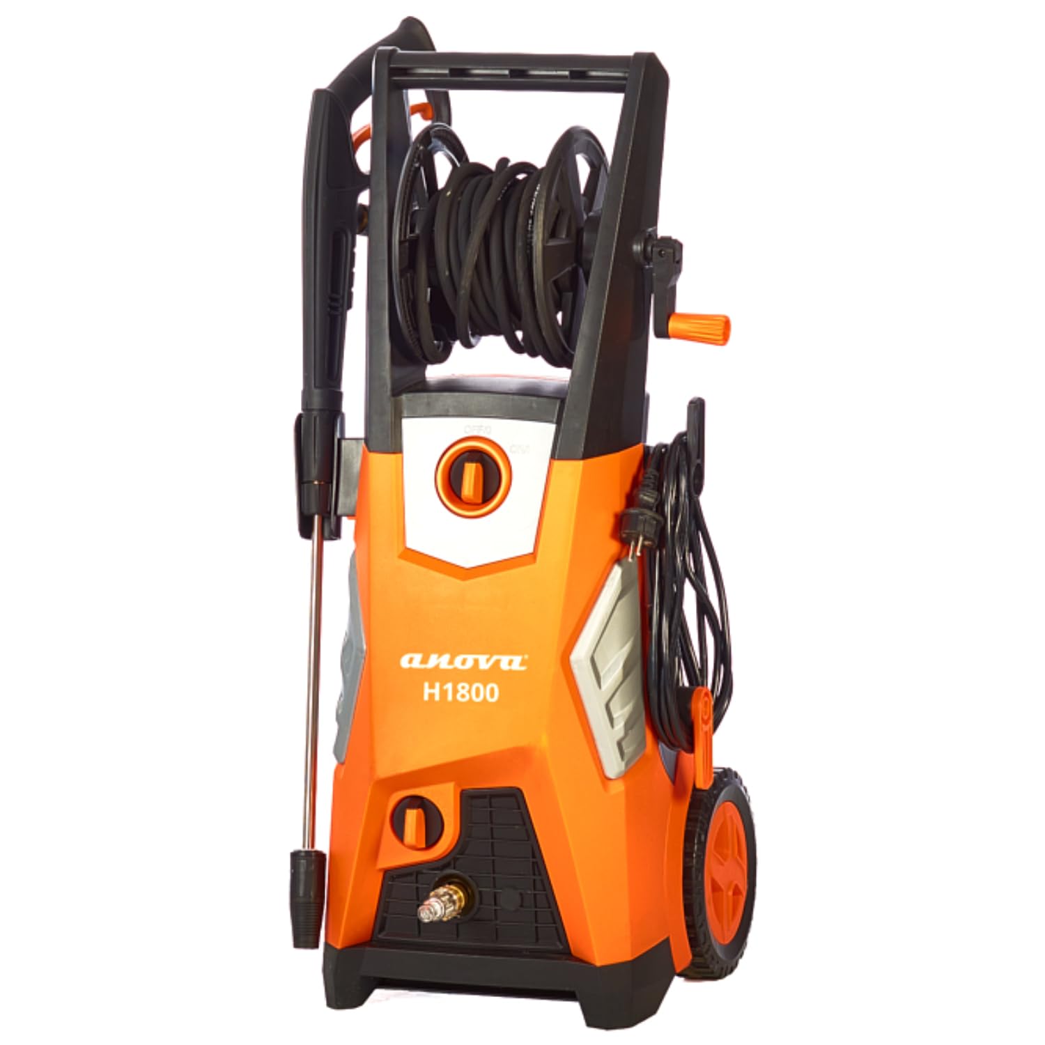 ANOVA - Hidrolavadora ELÉCTRICA | 3 KW / 220 V | 130-180 Bar | 26 KG | Caudal 8,7 L/MIN | para Limpieza a Presión de Vehículos, Fachadas y Superficies Exteriores | Diseño Funcional