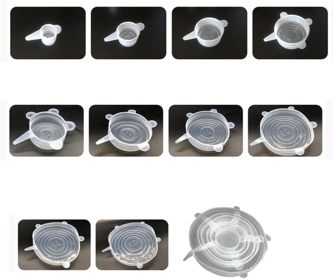 JSRM Silicone Stretch Lids-Same Size Pack of 5 (3 cm)-Reusable Silicone Covers for SmallContainers